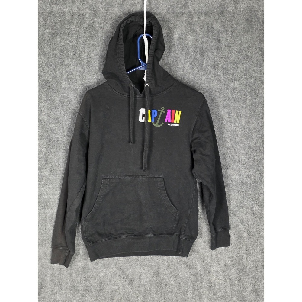 Captain Clothing Hoodie Mens Small Black Pullover Hold Me Down Multicolor Anchor